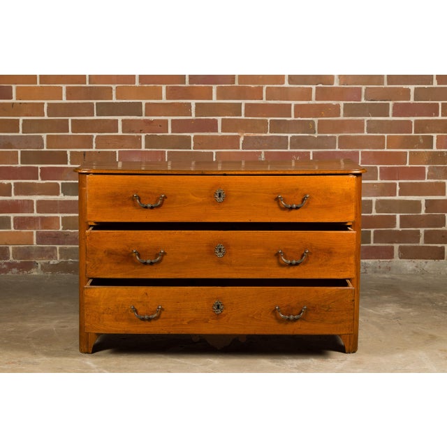 18th Century French Walnut Commode with Three Drawers and Carved Apron For Sale - Image 11 of 12