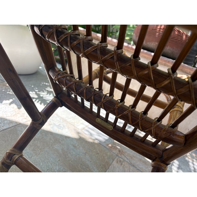 Tan 1970s McGuire Bamboo & Rattan Side Chairs (2) For Sale - Image 8 of 12