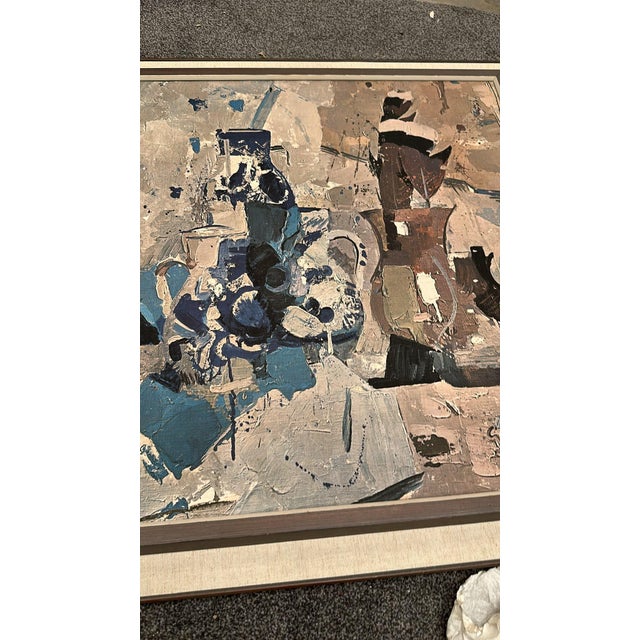 Mid-Century Modern Gojmir Anton Kos, Still Life with Blue Vase, 1963, Oil on Canvas For Sale - Image 3 of 15