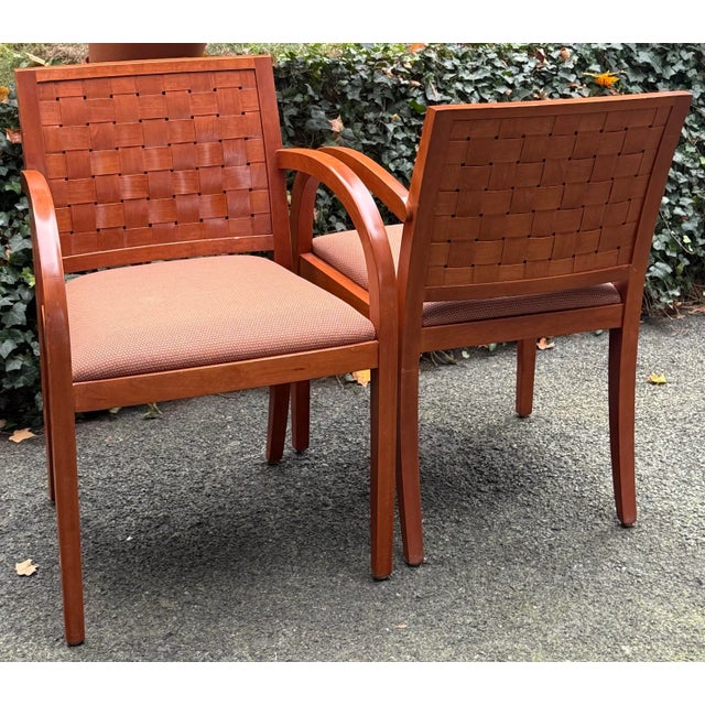Herman Miller Geiger Herman Miller Basket Weave Back Armchairs - A Pair For Sale - Image 4 of 12