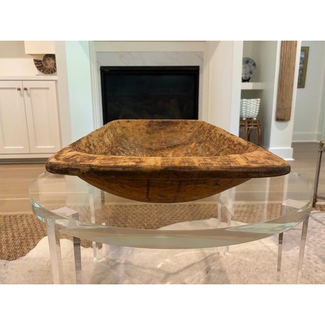 Large 19th Century Hand Carved Primitive Organic Modern Wooden Dough Bowl / Trencher For Sale - Image 10 of 18
