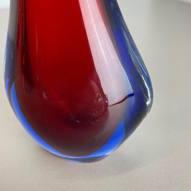 Large Murano Glass Sommerso Stem Vase from Flavio Poli, Italy, 1960s For Sale - Image 13 of 18
