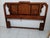 Asian Vintage Asian Inspired Queen Size Wooden Headboard Dark Wood Tone For Sale - Image 3 of 9