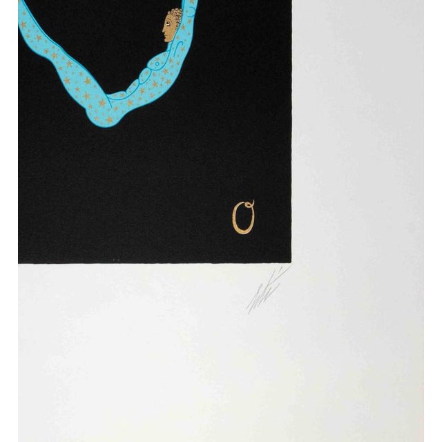 Letter o - from the suite letters of the alphabet is a contemporary artwork realized by erté (romain de tirtoff)....