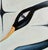 Mid-Century Modern Tatiana Duperault Black Swan Original Oil Painting, Mid-Century Style, Teak Wood Frame For Sale - Image 3 of 6