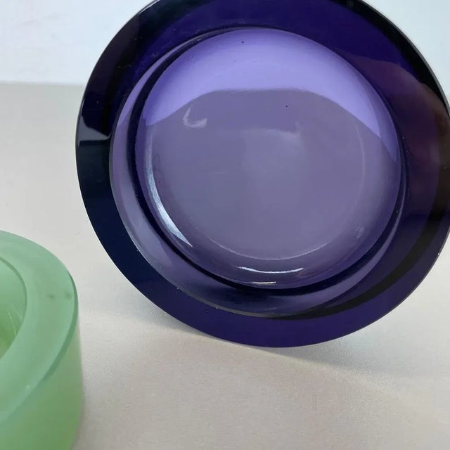 Green Murano Opaline Glass Shell Bowls from Cenedese, 1960s, Set of 2 For Sale - Image 8 of 18