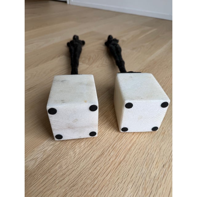 Pair of Figural Bronze Statues in the Style of Giacometti For Sale In Chicago - Image 6 of 8