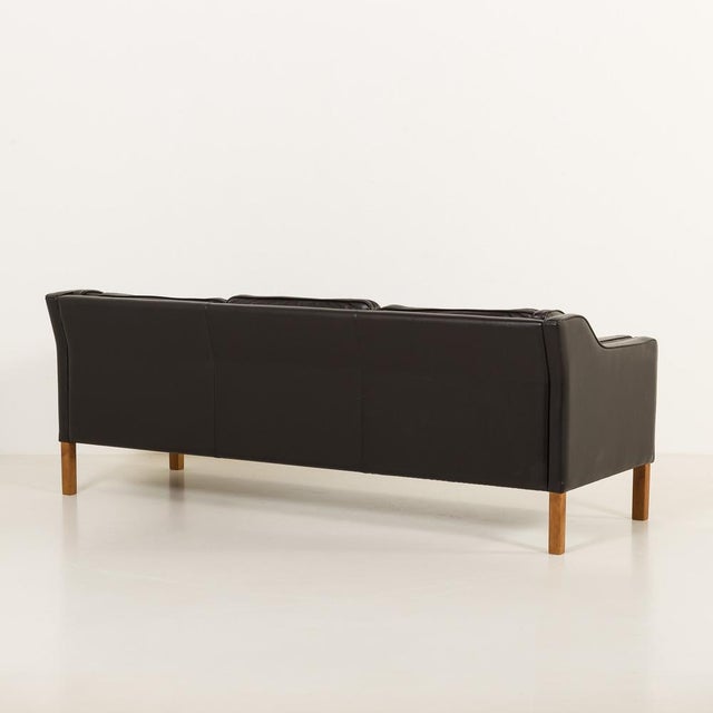 Black Black Leather 3-Seater Sofa from Mogens Hansen, 1970s For Sale - Image 8 of 16