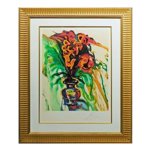 1970s Salvador Dali "Gala's Bouquet" Hand Signed Lithograph Listed Art Custom Framed