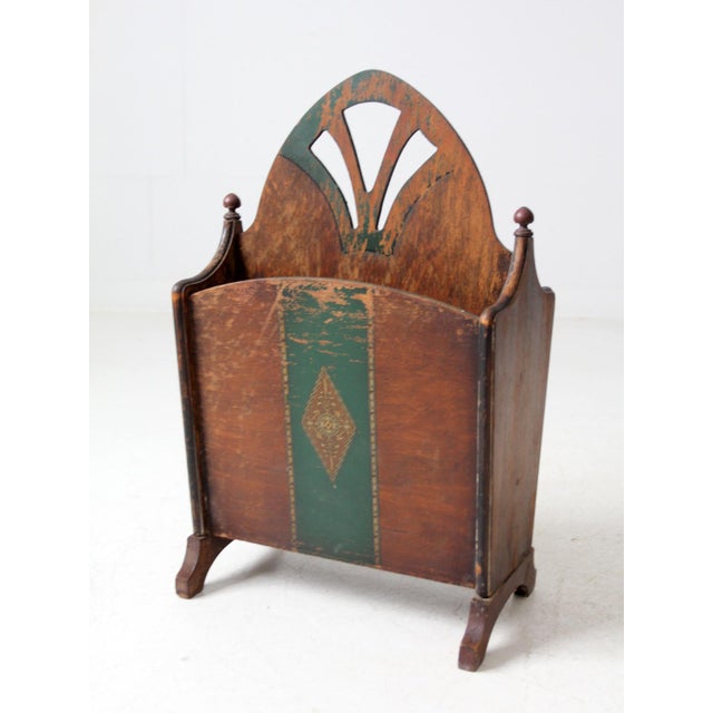 Antique Art Nouveau Magazine Rack For Sale - Image 4 of 9