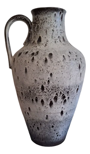 Large Vintage German Ceramic Vase with Grey Glaze, 1970s