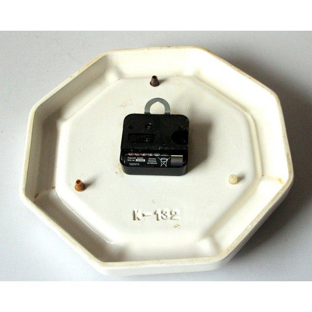 Handmade German Ceramic Kitchen Wall Clock For Sale - Image 4 of 4