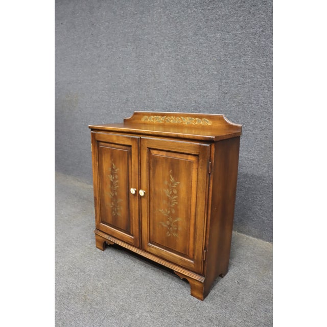 American Hitchcock Stenciled Maple Two-Door Console Cabinet For Sale - Image 3 of 12