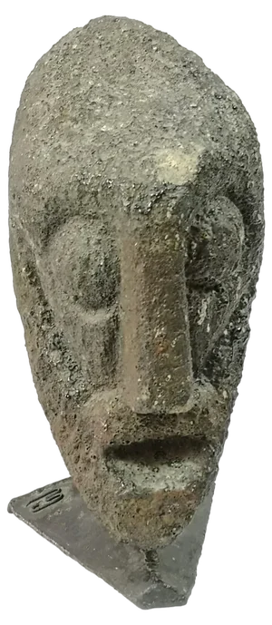 Jeno Murai, Carved Stone Head, 1970s, Stone & Marble
