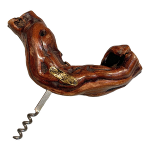 Rare Vintage French Grapevine Wood Corkscrew — Marked “Bourgognes Patriarche” Historic Burgundy House Founded in 1780 — Siret of France - See Pics!
