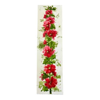 Giclee Print of “Pink Hollyhocks” From an Original Watercolor Painting For Sale