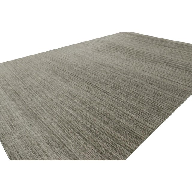 Rug & Kilim Rug & Kilim’s Textural Oversized Rug With Sage Green Tones and Striae For Sale - Image 4 of 8