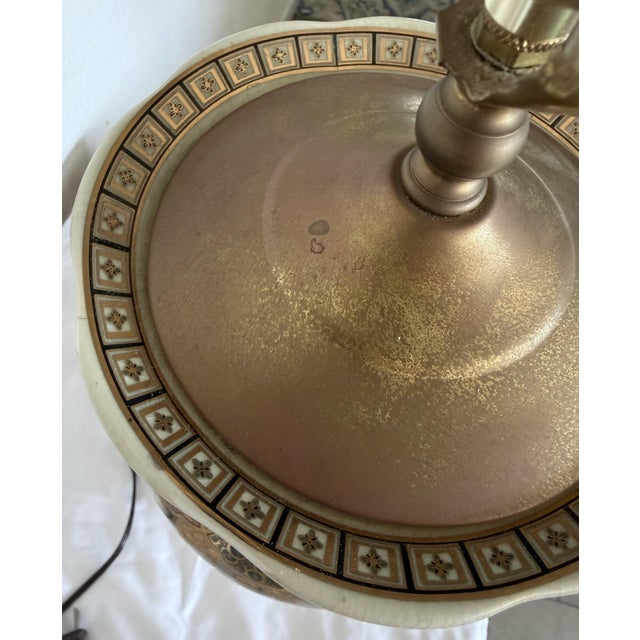 Late 20th Century Chinese Import Satsuma Style Gold Table Lamp For Sale - Image 14 of 16