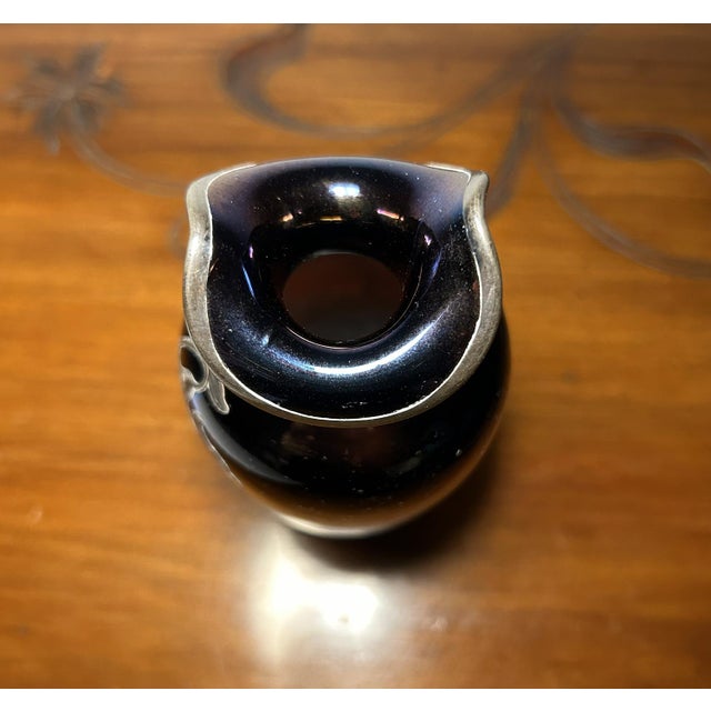 Iridescent Glass Soliflore Vase with Sterling Overlay For Sale - Image 10 of 16