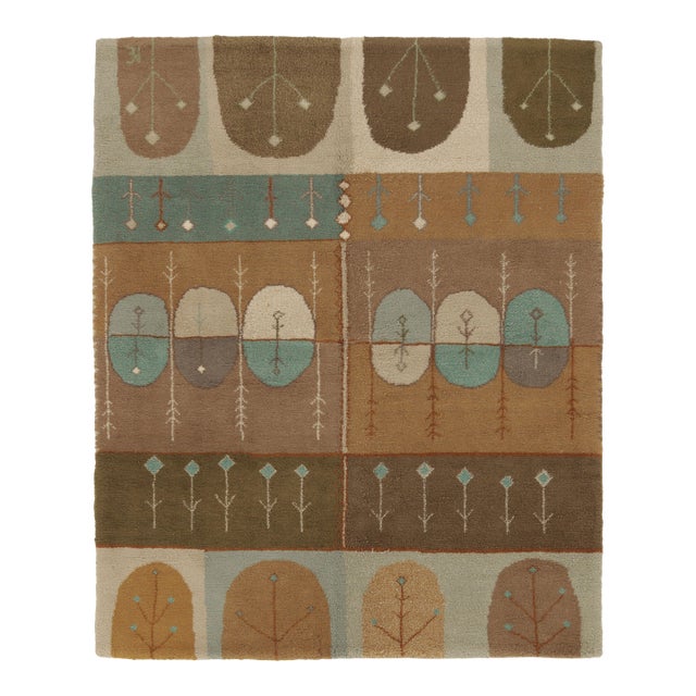 Vintage Scandinavian Folk Art Flatweave With Linear Geometry - Rug & Kilim For Sale