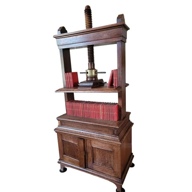 Wood 70% Off! Mid 1800's, Large, European Free-Standing Book Press For Sale - Image 7 of 9
