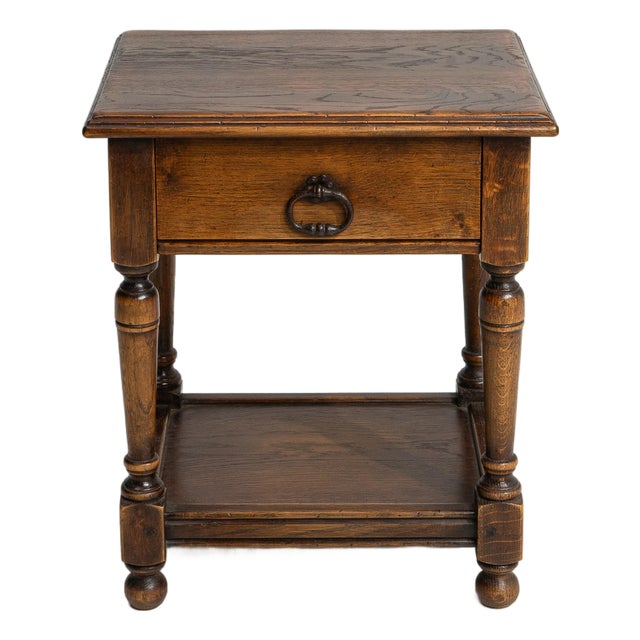 Oak Side Table in Original Patina For Sale