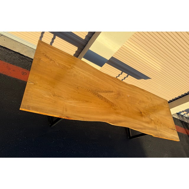 Large Urban Hardwoods Solid Wood Live Edge Dining / Conference Table With Steel Base For Sale - Image 4 of 18