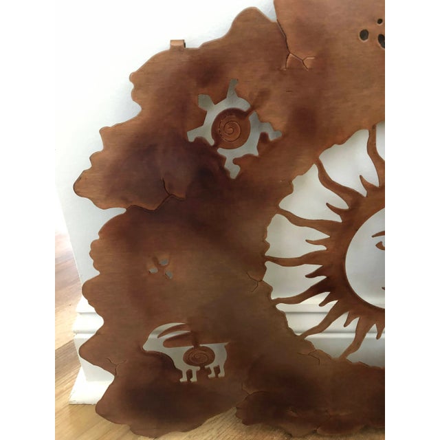 Metal 2000s Steel Wall Hanging Southwestern Sculpture With Copper Finish For Sale - Image 7 of 8