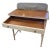 Vintage Mid Century Wicker & Wood Top Writing Desk With Drawer For Sale In Los Angeles - Image 6 of 8