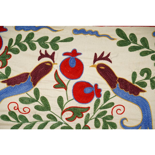 Decorative Suzani Embroidered Cotton Cloth For Sale In New York - Image 6 of 10