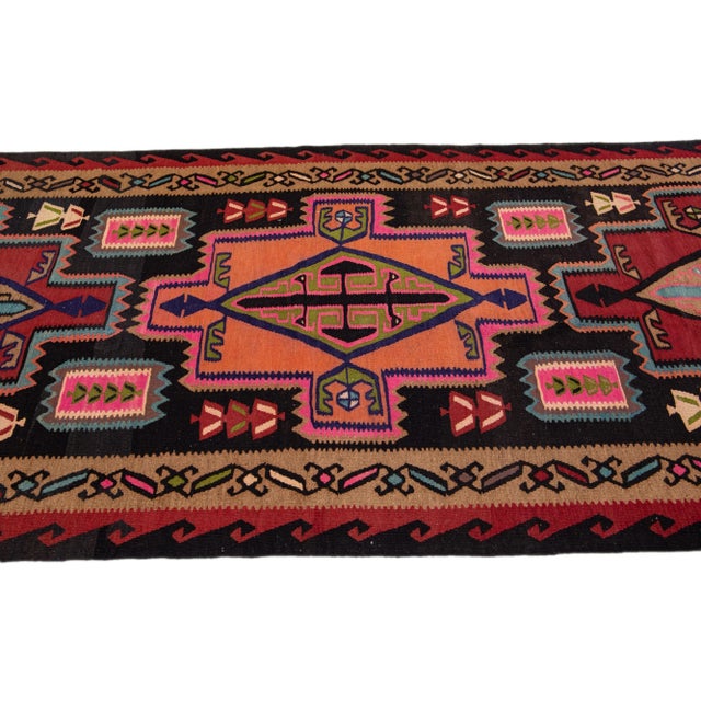 1960s 1960s Vintage Turkish Kilim Multicolor Handmade Tribal Wool Rug For Sale - Image 5 of 8