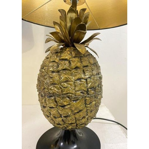 Brass Pineapple Table Lamps, Set of 2 For Sale - Image 4 of 9