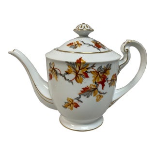 Vintage Craftsman China Golden Autumn Pattern Teapot For Sale