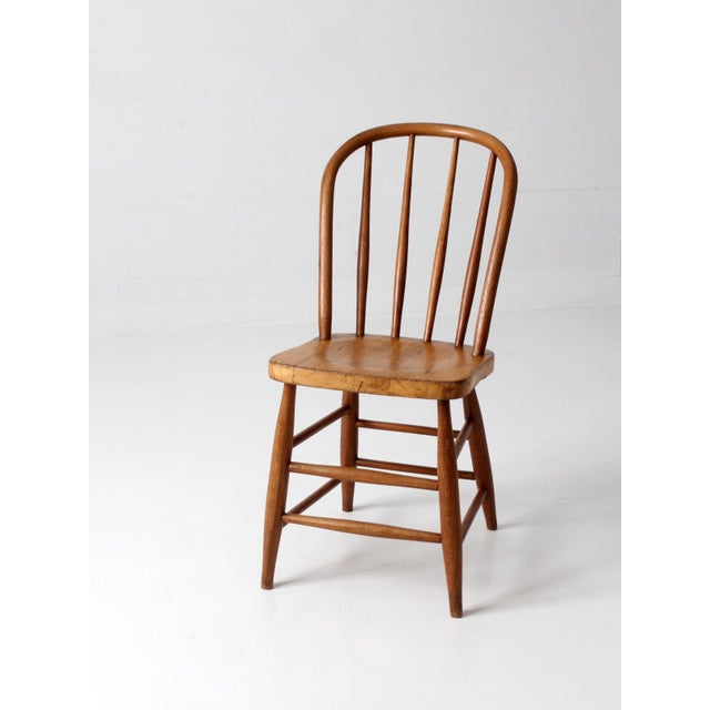 Farmhouse Antique Windsor Bow Back Side Chair For Sale - Image 3 of 16