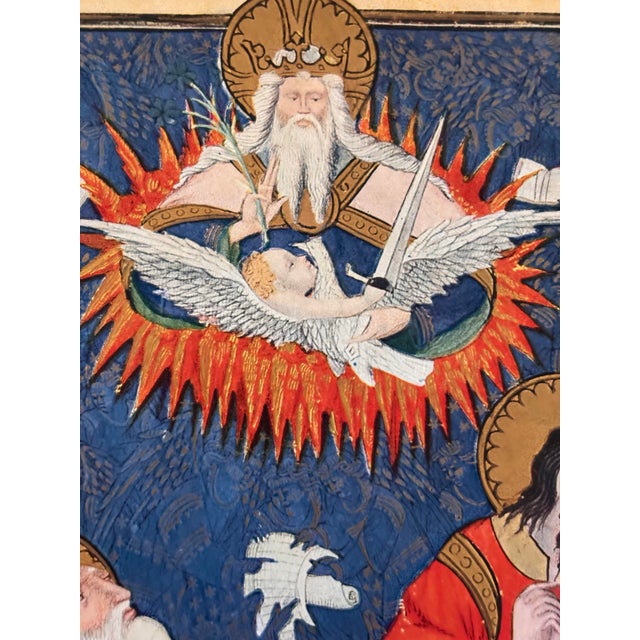 1950s The Pentecost Color Heliograph, Vintage Print From the Rohan Hours, A French Illuminated Manuscript For Sale - Image 10 of 10