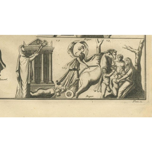 After Bernard de Montfaucon, Roman Goddesses, Allegorical Statues and Coins, 1721, Engraving For Sale - Image 12 of 16