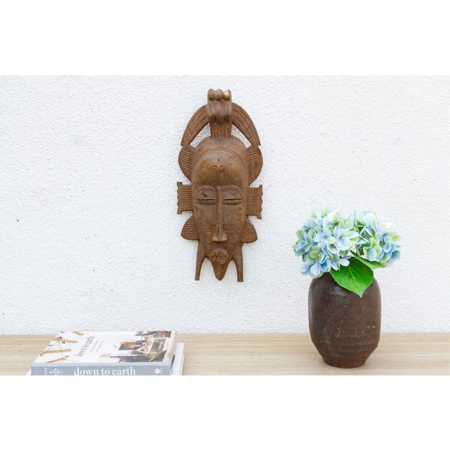Brown Vintage Fierce Guardian Senufo Mask For Sale - Image 8 of 8