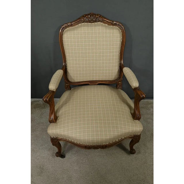 Louis XV Style Beechwood Armchair, Mid-19th Century For Sale - Image 4 of 16