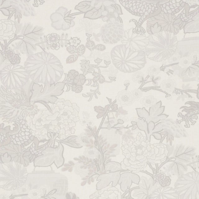 Chinoiserie Schumacher Chiang Mai Dragon Wallpaper in Limestone For Sale - Image 3 of 4