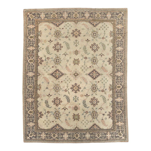 Galerie Shabab Collection Early 20th Century Turkish Oushak Room Size Carpet For Sale