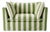 Sophie Conran Coco Loveseat - Spring Green Wide Stripes with Knife Edge Cushion For Sale