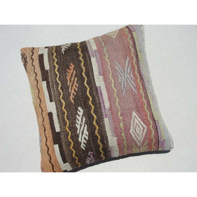 Art Deco 1970s Kilim Rug Pillow Cover For Sale - Image 3 of 11