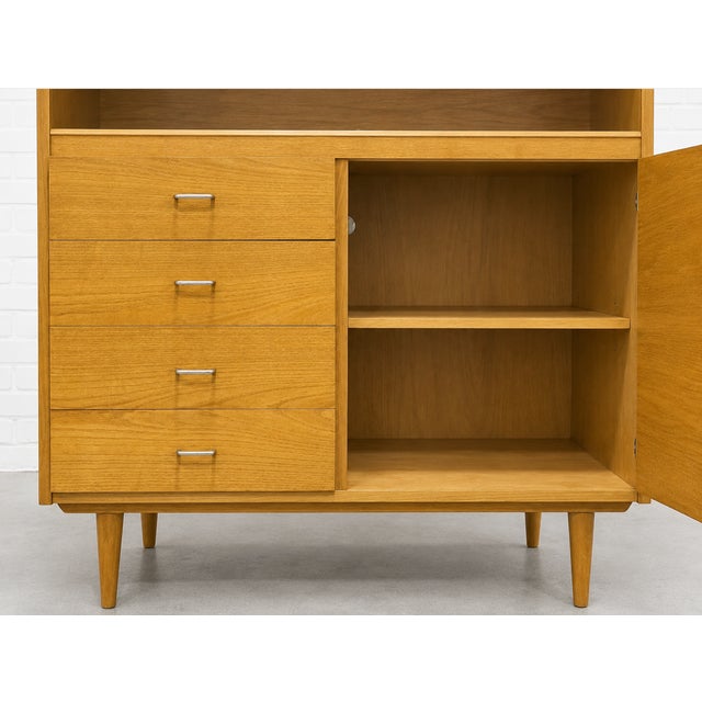 Mid Century Modern Ashwood Bookcase | Paul McCobb Styled China Cabinet, C. 1960’s For Sale In New York - Image 6 of 16