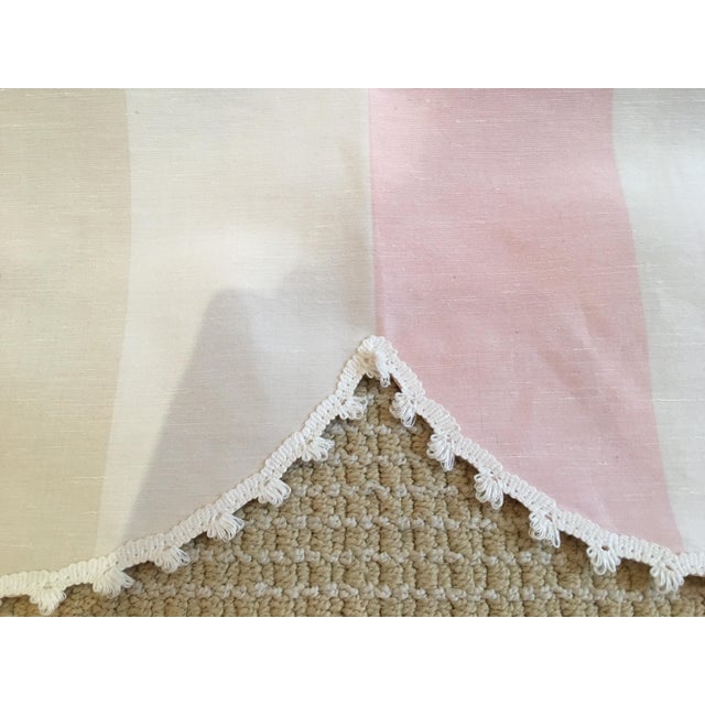 Lee Jofa Scalloped Moire Lee Jofa Fabric Valances Pale Pink, Beige and Creme For Sale - Image 4 of 7