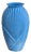 20th Century Art Deco Style Turquoise Ribbed Glass Vase, France For Sale