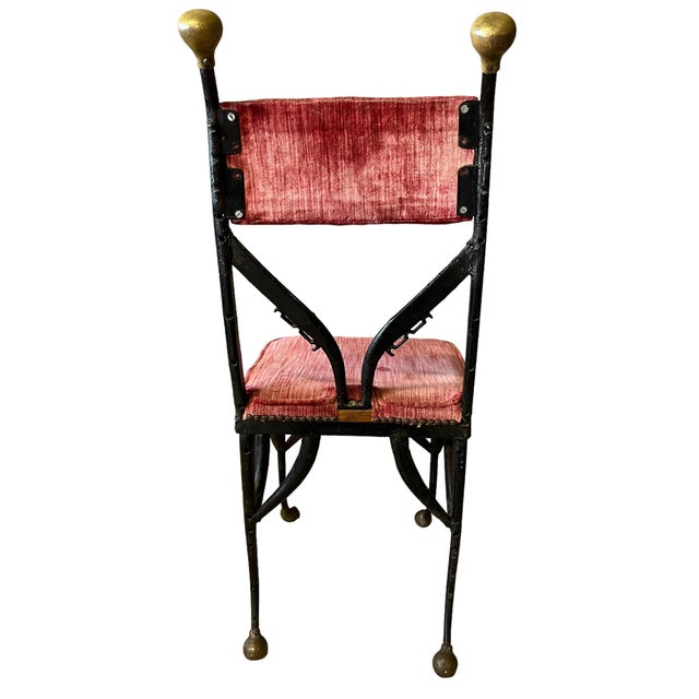 4 Antique Wrought Iron Chairs Constructed From Horse Collars For Sale - Image 4 of 9