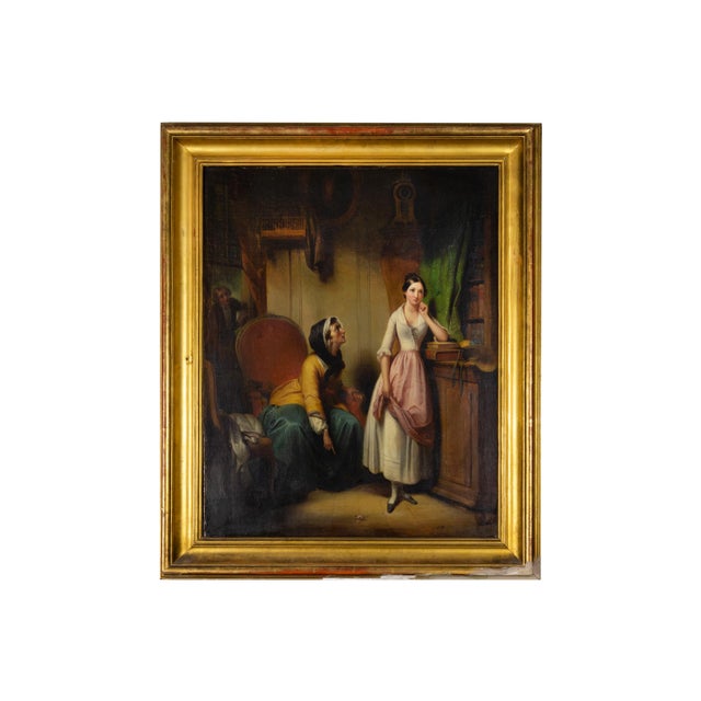 Paul-Émile Destouches, The Scolded Girl, 19th Century, Oil on Canvas, Framed For Sale - Image 7 of 9