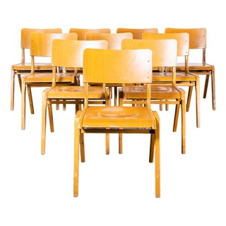 Beech Stacking Dining Chairs from Casala, 1950s, Set of 10 For Sale