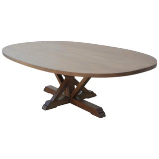 Arts and Crafts Ellipse Pedestal Dining Table For Sale
