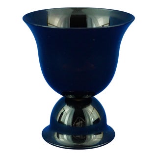 Art Deco Vase in Black Opaline Glass by Josef Hoffmann for the Wiener Werkstatte Manufacture, 1890s For Sale